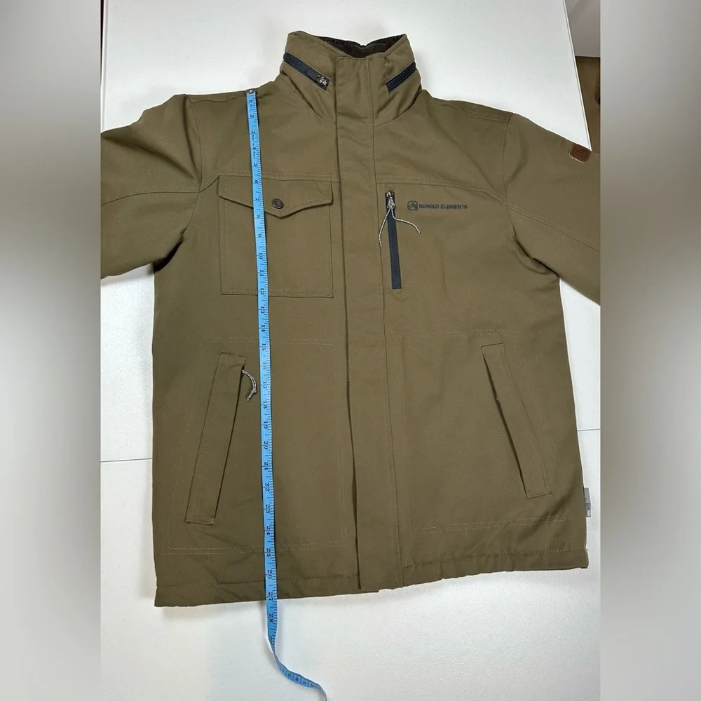 Rugged Elements‎ Mens S Jacket Green Full Zip Hooded Wind Water Resistant Lined